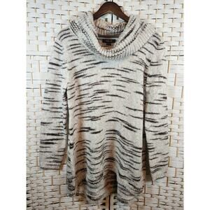 Style & Co Womens Beige Striped Cowl Neck Sweater Sz XL Neutral Minimalist